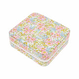 firkantet blomstret pink og lyserødt smykkeskrin