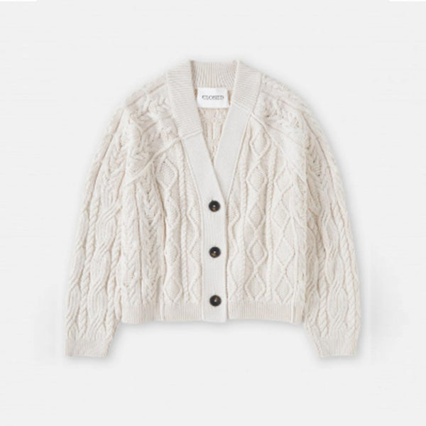 CLOSED cable V-cardigan - ivory