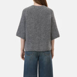 CLOSED Crewneck short sleeve strik - dark grey melange