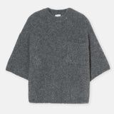 CLOSED Crewneck short sleeve strik - dark grey melange