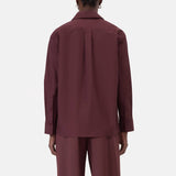 CLOSED Asymmetric skjorte - dark raisin red