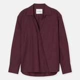 CLOSED Asymmetric skjorte - dark raisin red