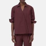 CLOSED Asymmetric skjorte - dark raisin red