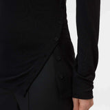 CLOSED Slit detail longsleeve bluse - sort