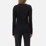 CLOSED Slit detail longsleeve bluse - sort