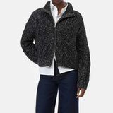 CLOSED Troyer zip cardigan - dark grey melange