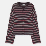 CLOSED Striped Longsleeve bluse - Cinder Brown