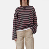 CLOSED Striped Longsleeve bluse - Cinder Brown