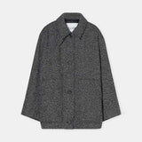 CLOSED Short frakke - grey heather melange