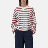 CLOSED Crewneck Striped Longsleeve bluse - Ivory