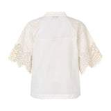 Hvid silke bluse med blonder fra Dea Kudibal