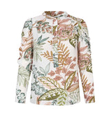 blomstret silkebluse købt i HAUSFRAU