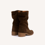 DICO Julia calf suede støvler - Dark Brown