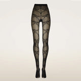 WOLFORD Floral Lace strømpebukser - sort