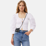 GANNI A5396 Bou wallet on a strap - sort