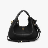 GANNI A6976 Hobo Mini Grained taske - sort