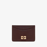 GANNI A7276 Card holder grained - chicory coffee