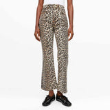 Cropped leopard jeans fra Ganni