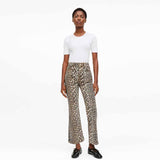 Cropped leopard jeans fra Ganni