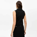 GANNI W0243 Bonded Crepe Vest - sort