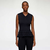 GANNI A1070251 Fine Cotton Rib Crochet Vest - sort