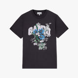 GANNI A1050331 Basic Cotton Relaxed T-shirt Flower Print - Phantom