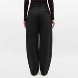 GANNI A10800037 Wool suiting bukser - phantom sorte