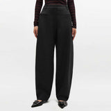 GANNI A10800037 Wool suiting bukser - phantom sorte