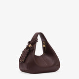 GANNI A7102 Hobo Mini Grained taske - chicory coffee*