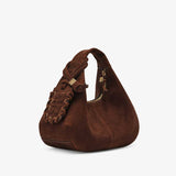 GANNI B2070016 Hobo Mini suede taske - chicory coffee