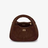 GANNI B2070016 Hobo Mini suede taske - chicory coffee