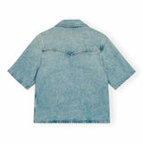 Denim skjote med korte ærmer fra Ganni