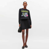 GANNI K2582 Chunky Wool Mix Mini nederdel - Phantom