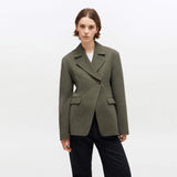 GANNI W0752 Mouline Suiting Blazer - Forest Night