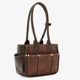 GANNI B2110076 Posy Small Recycled Suede bag - chicory coffee