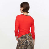 GANNI A1040390 Soft cotton rib bluse - high risk red