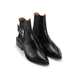 GANNI S2226 Chunky buckle chelsea støvler - Sort
