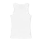 GANNI T3897 Soft Cotton Rib Tank Top - hvid