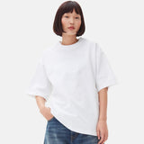 GANNI T4033 heavy cotton t-shirt heart - hvid