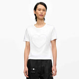 hvid t-shirt med Ganni logo og hjerte