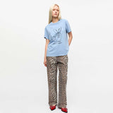 GANNI T4155 Re-cut relaxed t-shirt - soft chambray blå