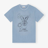 GANNI T4155 Re-cut relaxed t-shirt - soft chambray blå
