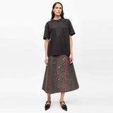GANNI T4177 Heavy Cotton Rhinestone Drop Shoulder T-shirt - phantom