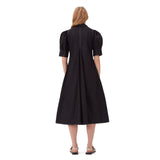 GANNI F7127 Cotton Poplin V-Neck maxi kjole - sort