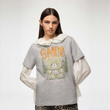 GANNI A1050313 Basic Cotton Relaxed T-shirt Teddy Forest - Paloma