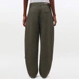 GANNI W0758 Mouline Suiting Curved bukser - Forest Night