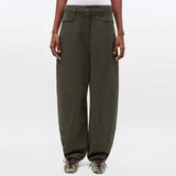 GANNI W0758 Mouline Suiting Curved bukser - Forest Night