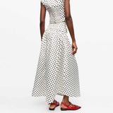 Satin nederdel med prikker fra Ganni