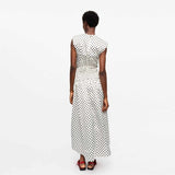 Satin nederdel med prikker fra Ganni