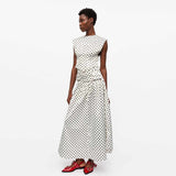 Satin nederdel med prikker fra Ganni